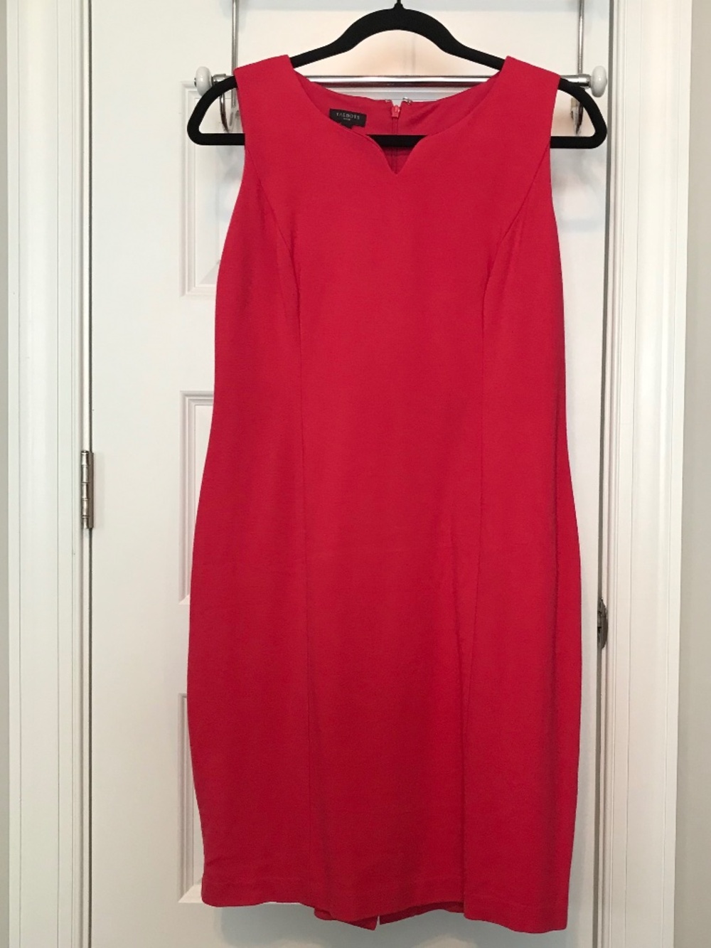 Talbots hot pink sleeveless midi dress with sweetheart neckline (4P)